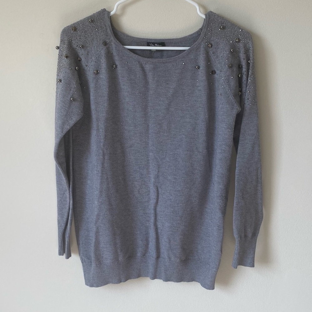 Vila Milano Wool Blend Sweater with Embellishments
